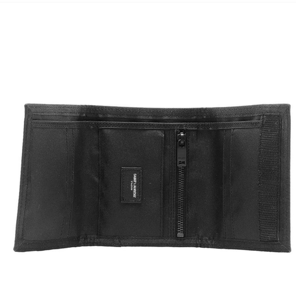 NWT: SAINT LAURENT | Black Nylon Nuxx Logo Trifold Wallet - Picture 7 of 10